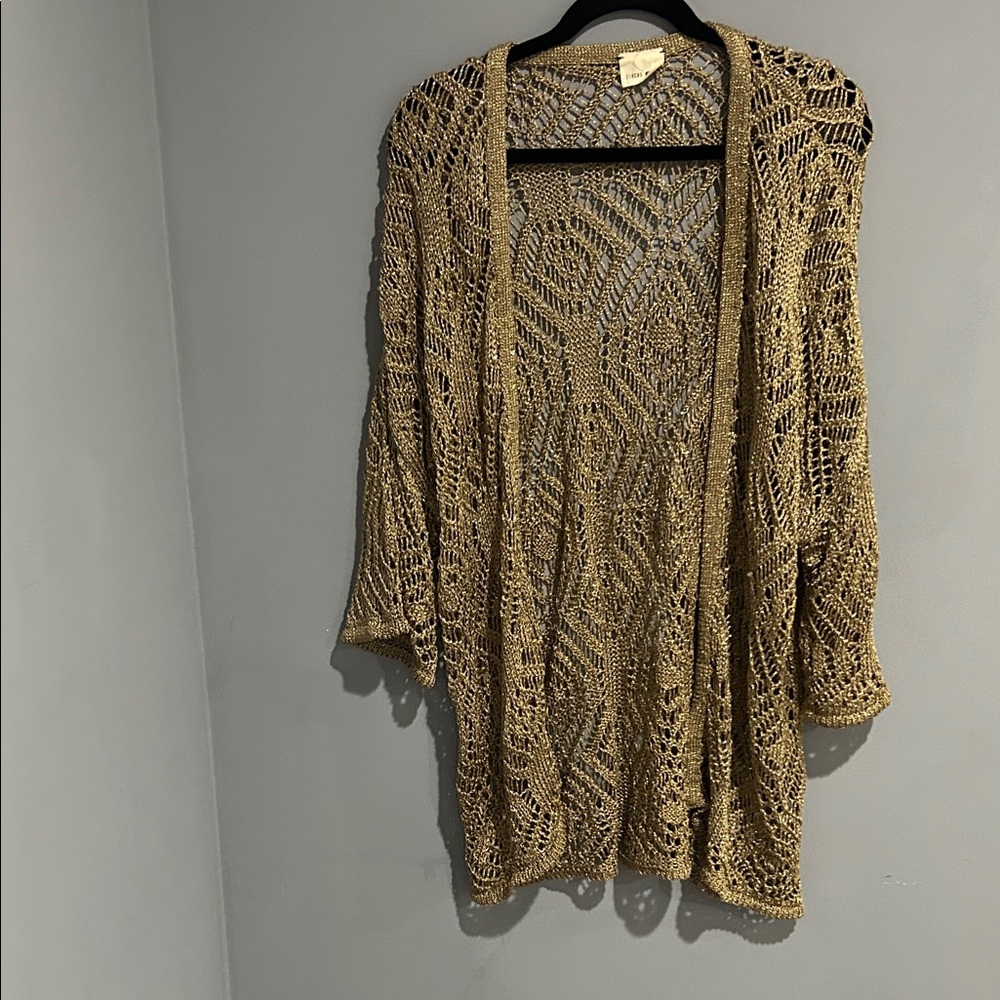Made in Italy Circus hotel Vintage knit gold Elegant Open-Knit Women's Sweater